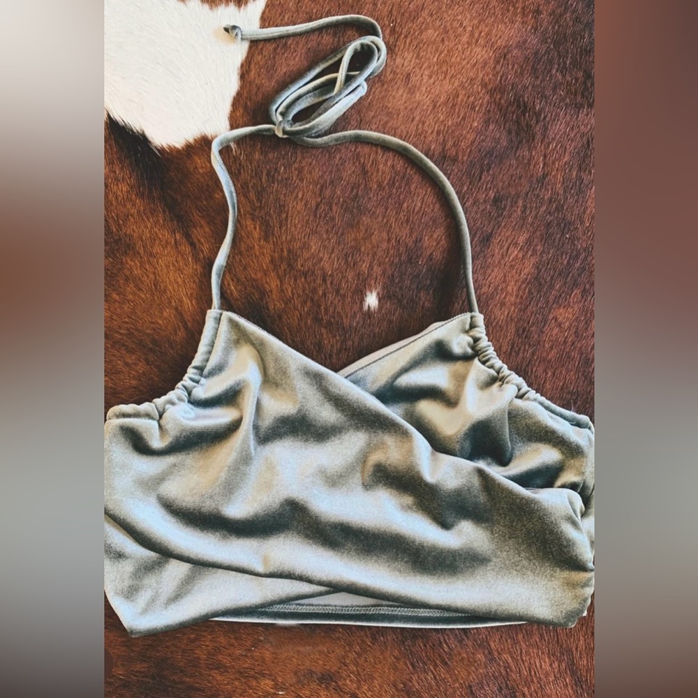 Velvet halter top